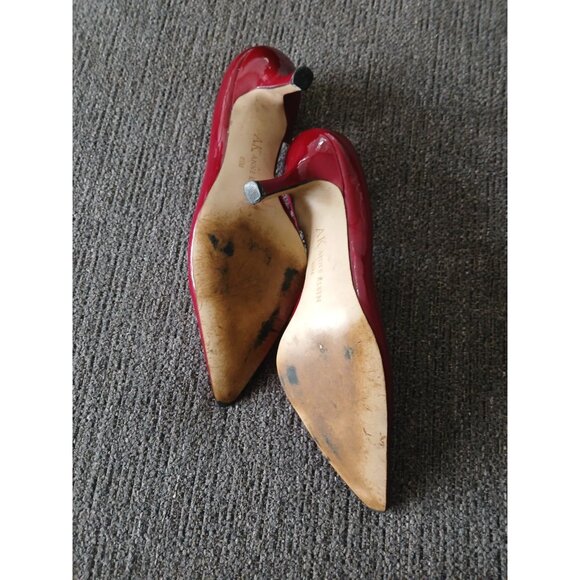 Anne Klein Womens 6.5 Dark Ruby Red Pointed toe D'orsay Stiletto Heels Classic - Picture 7 of 7